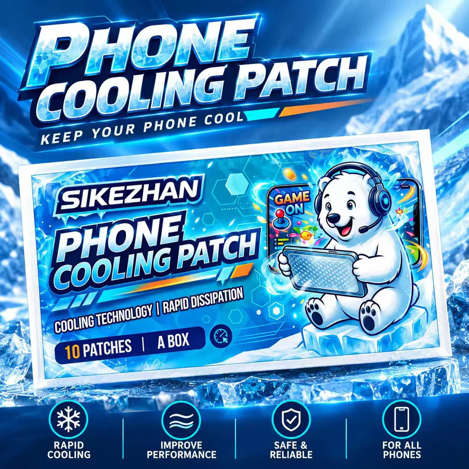 Gaming Phone Cooler Cooling Gel Patch Sticker Mobile Game Radiator Physical Heat Sink for IPhone Android Phone Cooling Stickers