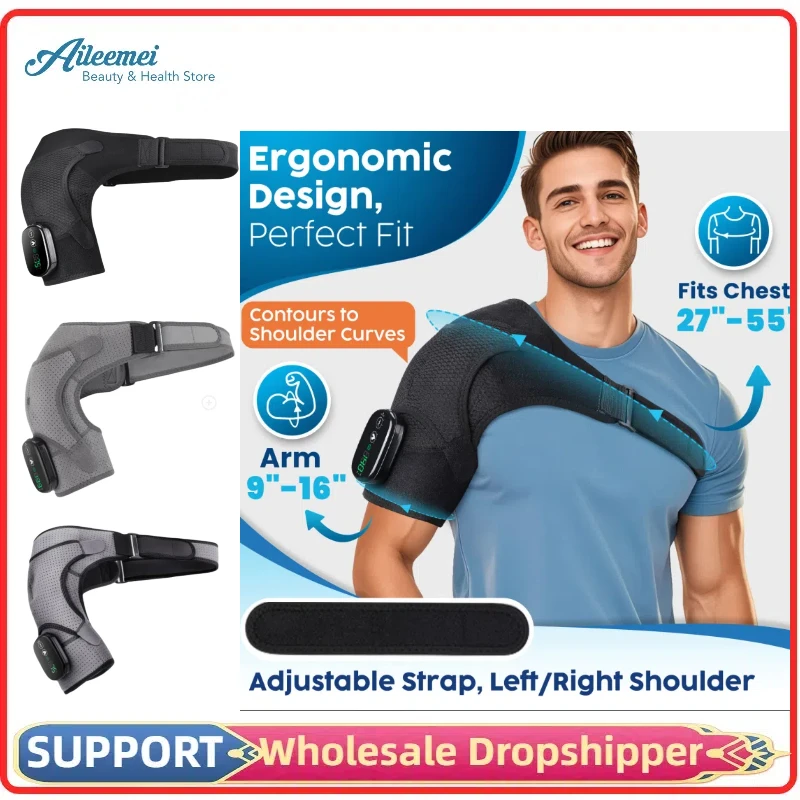 Beheiztes vibrierendes Massagepad für die Schulter, 5000 mAh, tragbares Kniemassagegerät,
