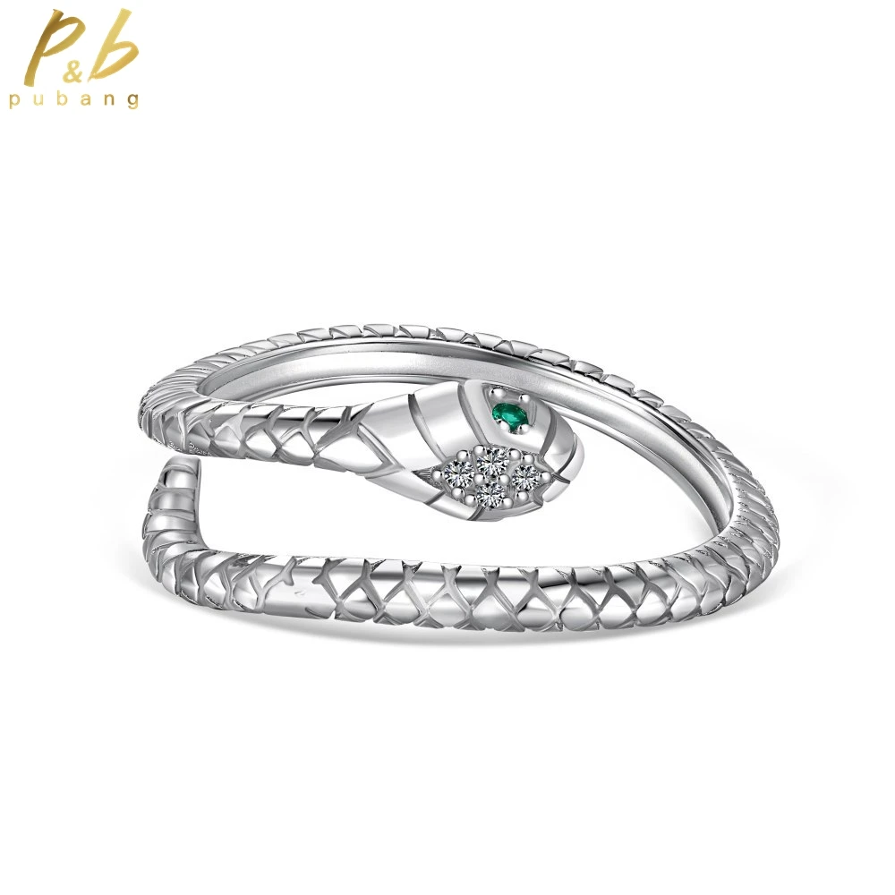 

PuBang Fine Jewelry Green Gem Sparkling Diamond Ring 925 Sterling Silver Created Moissanite for Women Wedding Gift Drop Shipping