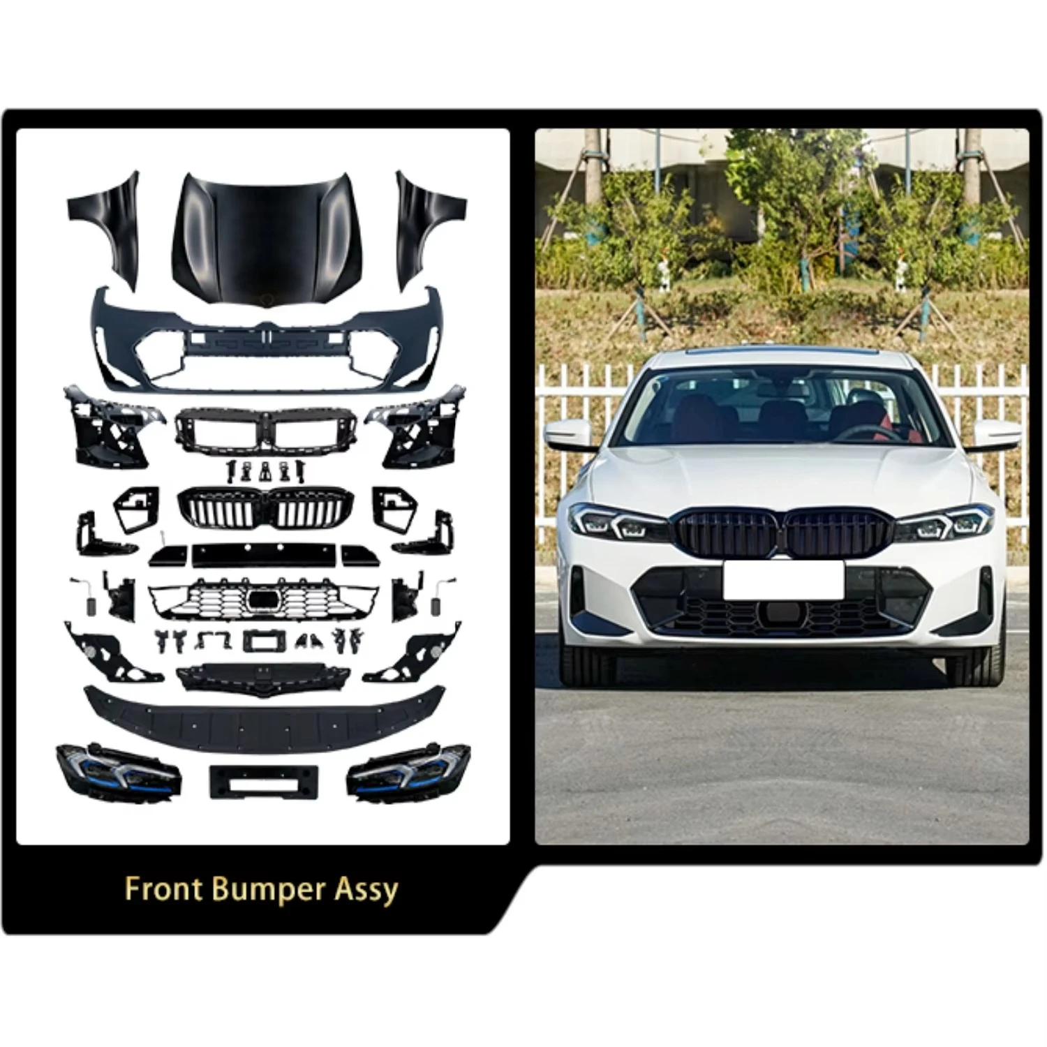 Wholesale G20 M-Tech Body Kit for F30 F35 2013-2018 - Complete Conversion Set with Bumpers Hood Headlights Tail Lights 3