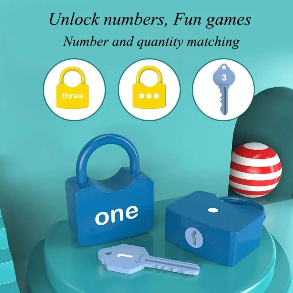 Math Count Number Lock Key Toys Unlock Key Word Cognition Early Educational Toys Plastic Number Matching Learning Number Toy