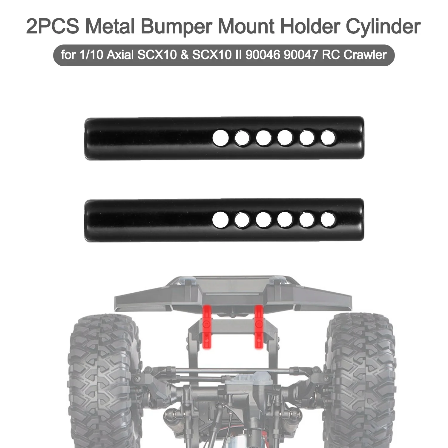 2 szt. Metalowy uchwyt do mocowania zderzaka słupek cylindra do 1/10 gąsienica RC oś samochodu SCX10 i SCX10 II 90046 90047