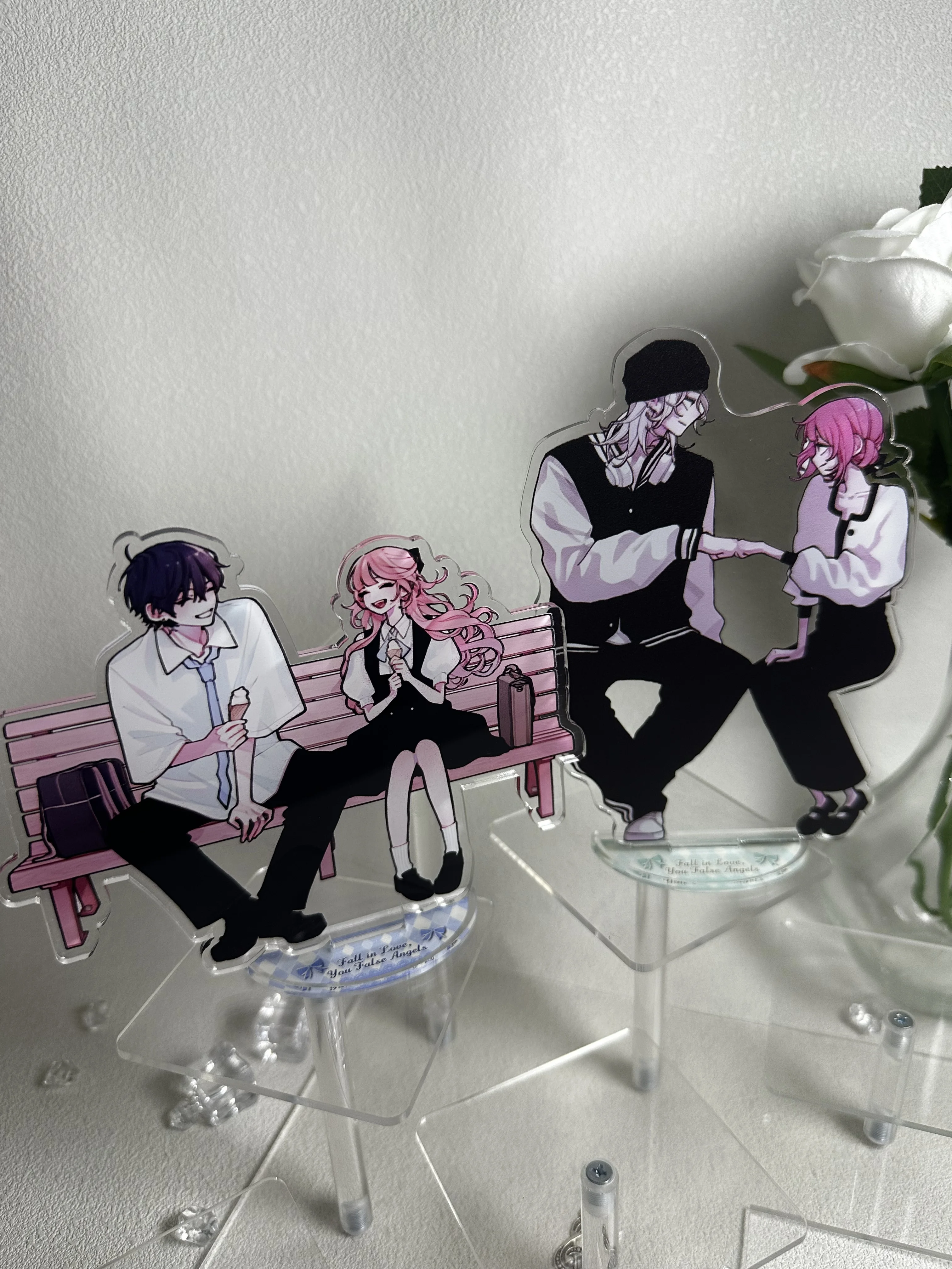 Anime Fall in Love, You False Angels New 15cm Acrylic Stand, Easter Desktop Decor for Home, Office, keychain