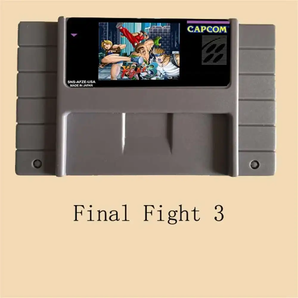 Final Fight 3 16bit Big Gray Game Card For USA NTSC Game Players