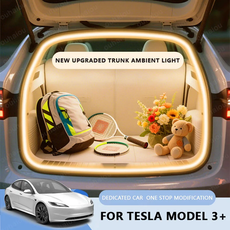 

FOR TESLA MODEL 3 S X trunk light modification light Atmosphere lights White warm white Rear Trunk LED Light Bar