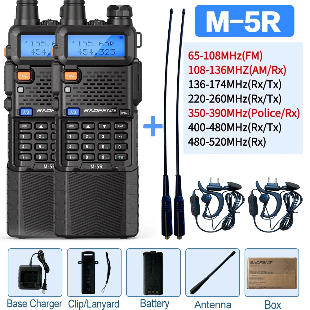 Baofeng M-5R Walkie Talkie High Power Long Range Typ-C Wireless Kopierfrequenz Zwei-Wege-Radio Kommunikation Amateurfunk zum Wandern