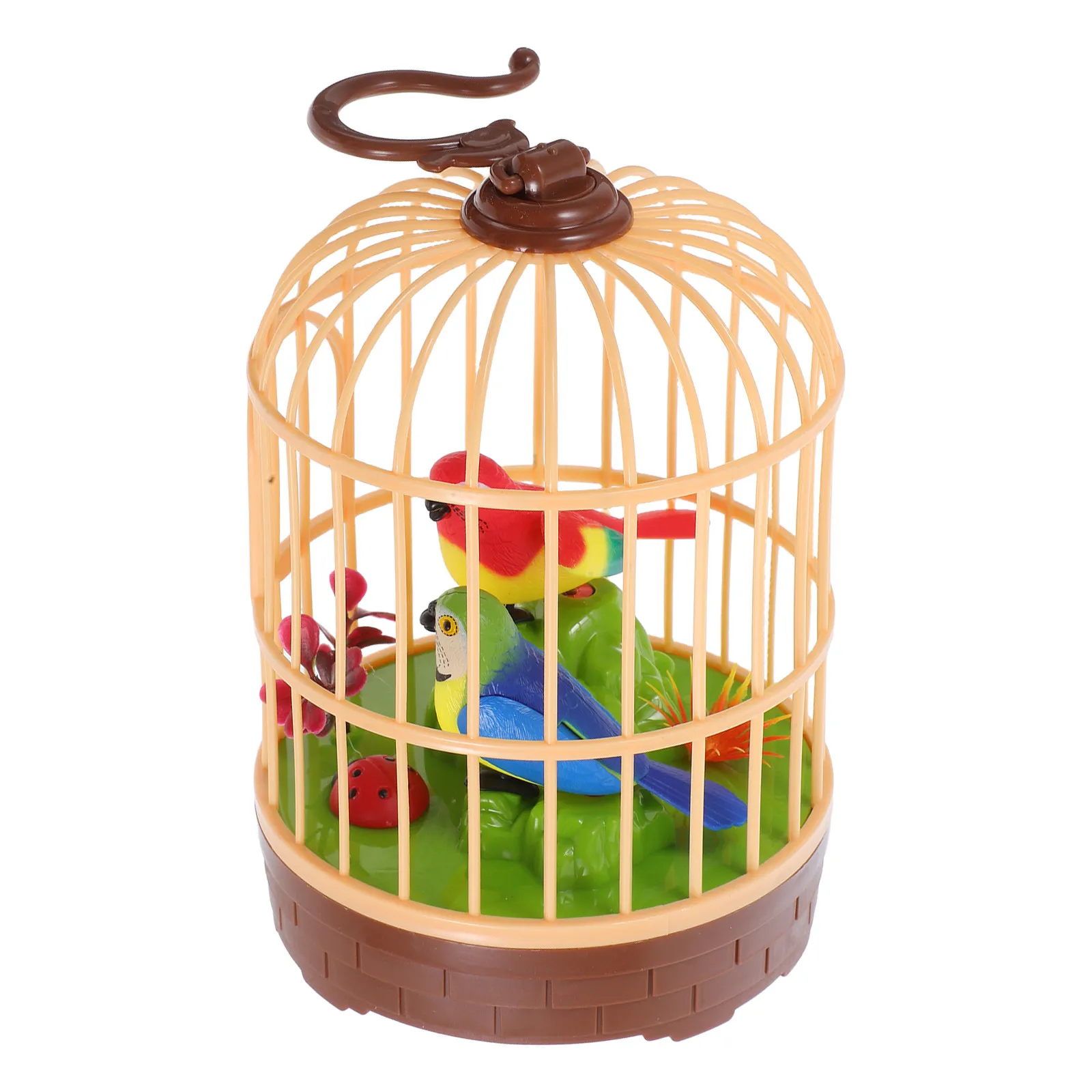 

Voice Activated Induction Birdcage for Toddlers Realistic Singing Chirping Fluttering Bird Movement No Batteries Needed Compact