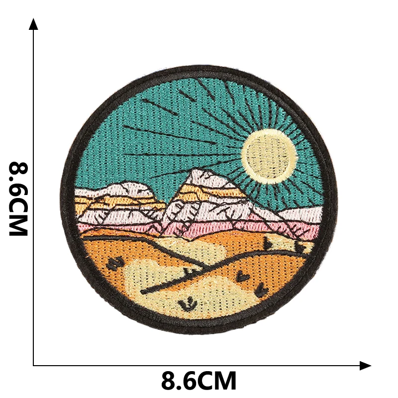 Patches für Jacken, Outdoor-Kleidung, Meereswellen, Naturlandschaft, Walstreifen, Parches, zum Aufbügeln, bestickter Stich, DIY-Designer, zum Aufnähen – Detail 24
