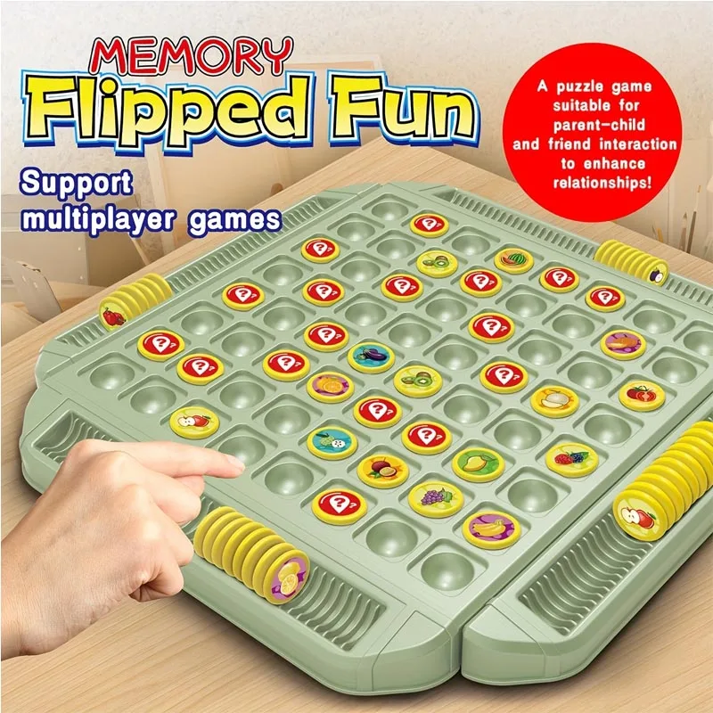 Jogo de Tabuleiro Interativo: Quebra-Cabeça de Memória com Frutas e Desenhos Animados, Brinquedo Educativo para Crianças, Meninos e Meninas, Presente Ideal