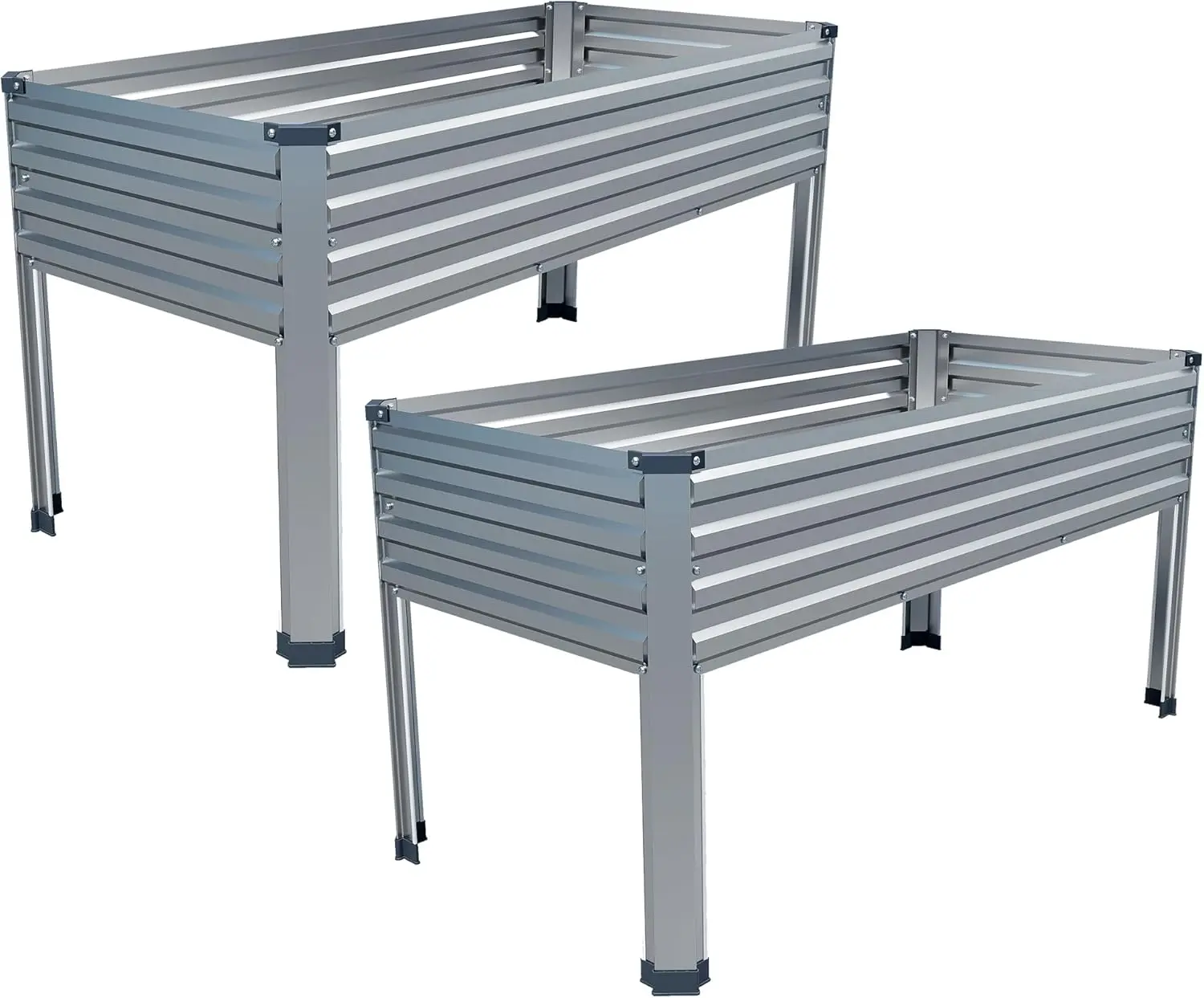

48x24x30in Galvanized Raised Garden Bed Planter Box with Legs 2 Pack for Plants