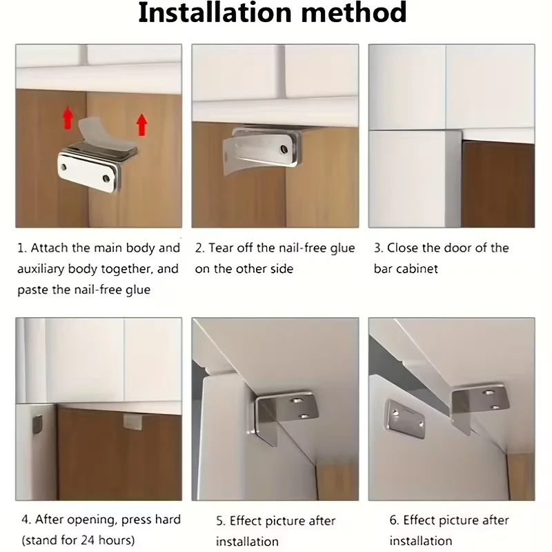 2PCS Alloy Magnetic Door Latches, Invisible Strong Hold & Drill-Free Mount Installation for Cabinets, Wardrobes, Sliding Doors