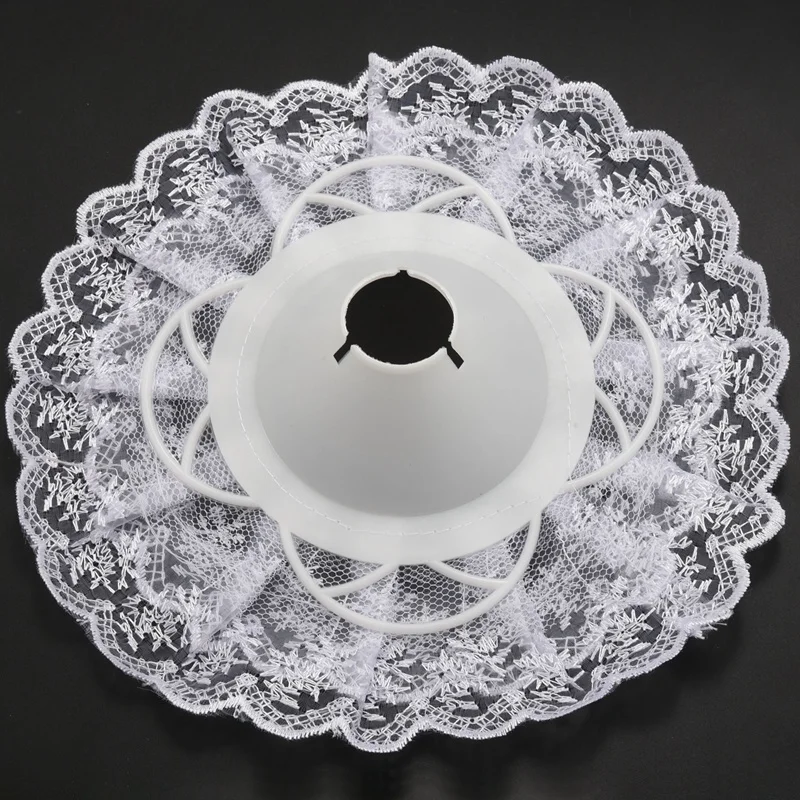 ปลอกคอผ้าลูกไม้6ชิ้น, ปกลูกไม้ที่ใส่ช่อดอกไม้แบบทำมือปก buket pengantin งานแต่งงานลูกไม้สีขาวที่วางช่อดอกไม้