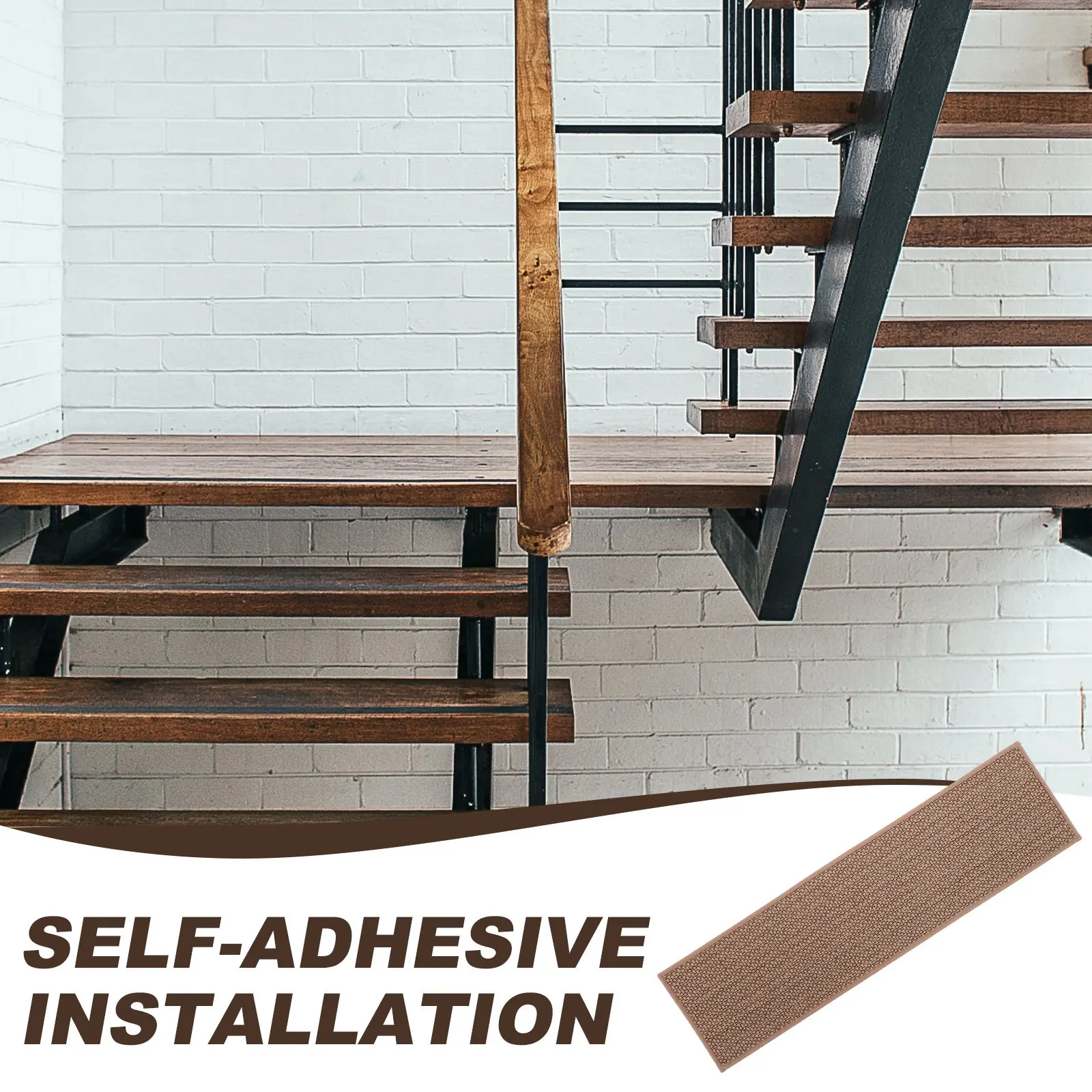 

Набор из 4-х противоскользящих накладок для ступеней, самоклеящиеся коврики для лестниц, для деревянных полов, дорожки для лестниц