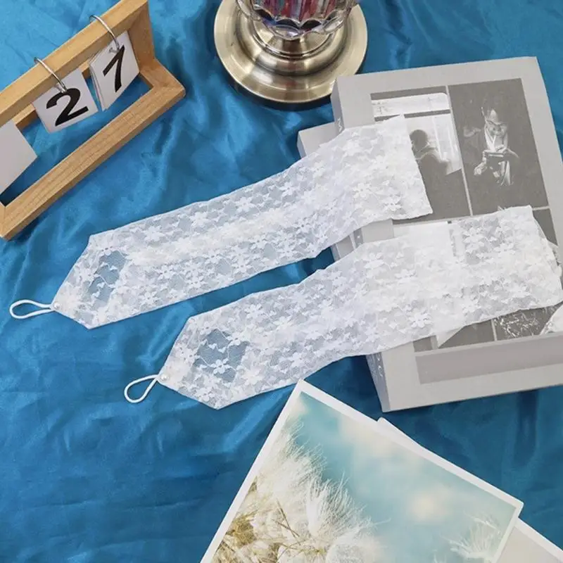 الدانتيل زهرة أكمام أذرع تبريد تنفس فنجر هوك تصميم Armwear قفازات طويلة لحدث الزفاف الأزياء Armwear للحزب Y08E