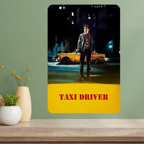 Letrero metálico con póster de la película Taxi Driver