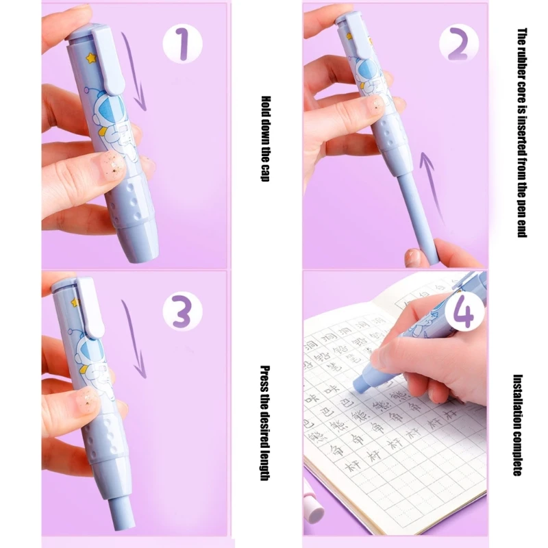 Gomme da cancellare stile penna Gomme da cancellare meccaniche retrattili Gomme da cancellare a forma cartone animato