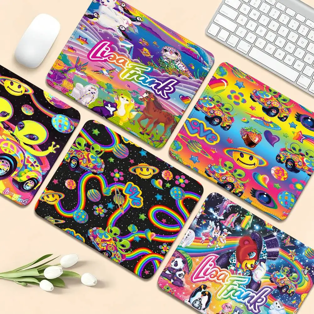 Marca l-lisa frank tapete de teclado de pele personalizado tapete de mesa estudantes gabinete pc gamer desktop mouse pad tapetes de mesa de escrita