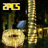 Solar Rope Strip Light Outdoor Lamp Waterproof Fairy Light Christmas Decor for Garden Lawn Tree Yard Fence Lamp Pathway