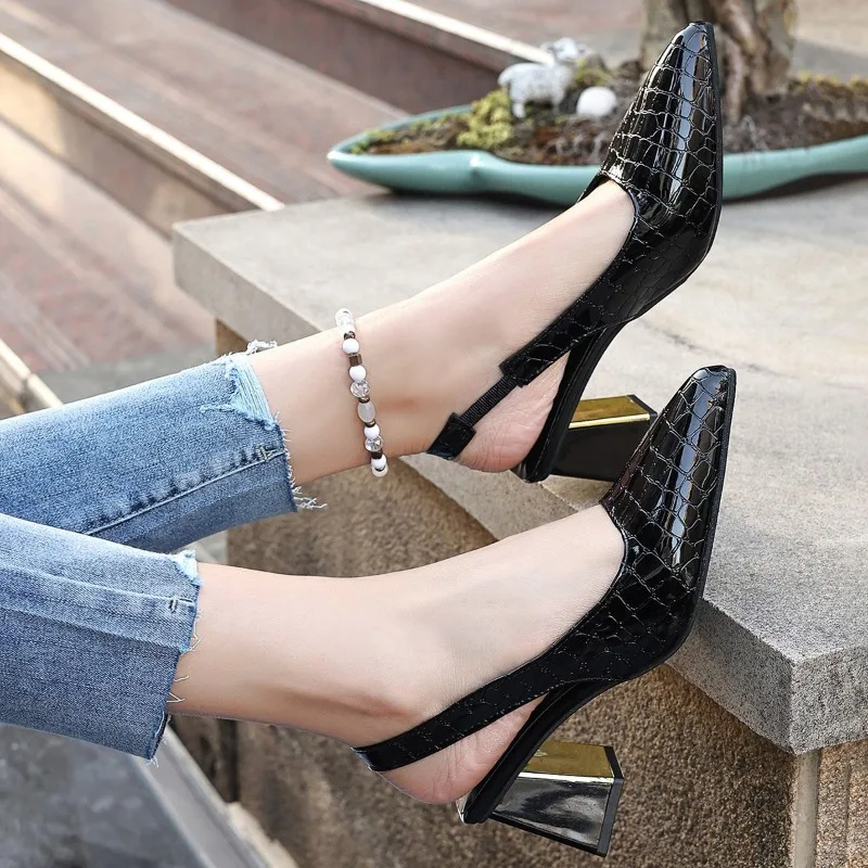 Summer High Heels Sandals Women Sexy Black Trend Dress Pump Brand Elegant Women's Shoes Thick High Heels Zapatos De Mujer view 4