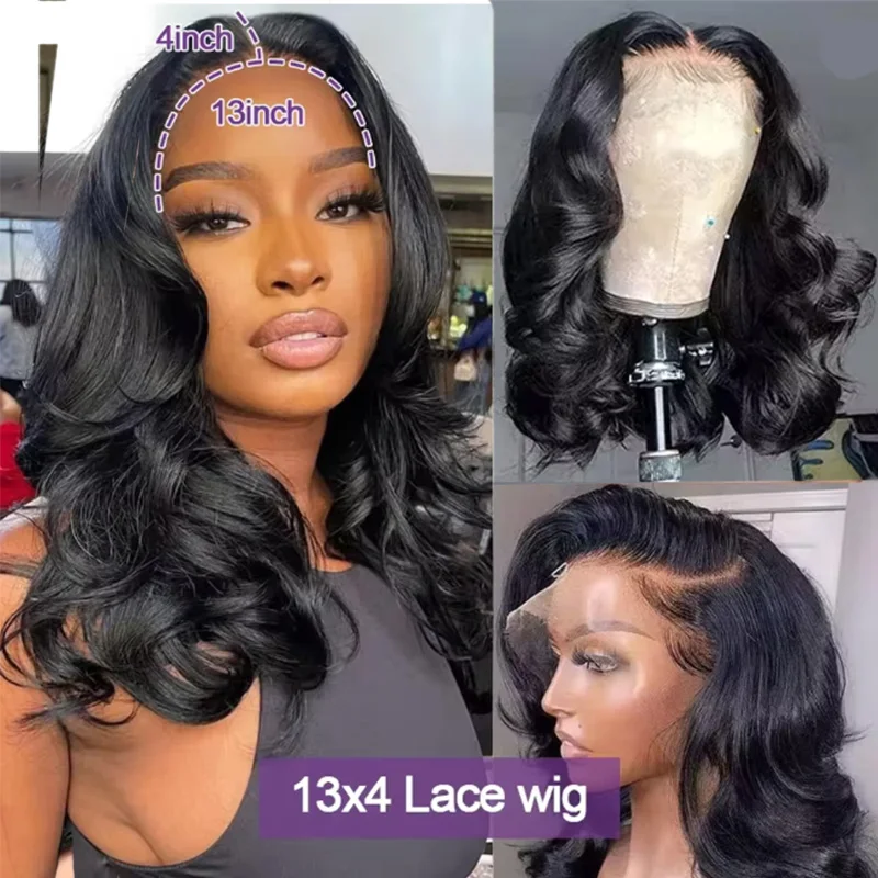 

Короткие парики-боб с эффектом Body Wave, предварительно прорезиненные, из натуральных волос, с Т-образным кружевным фронтом, синтетические парики-боб, парики из натуральных волос с кружевным фронтом для чернокожих женщин