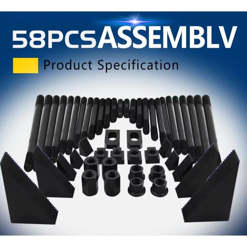 Supply High Quality Machine Tool Accessories 58 Pcs T Nut Steel Clamping Kit for Cnc Lathe Machine