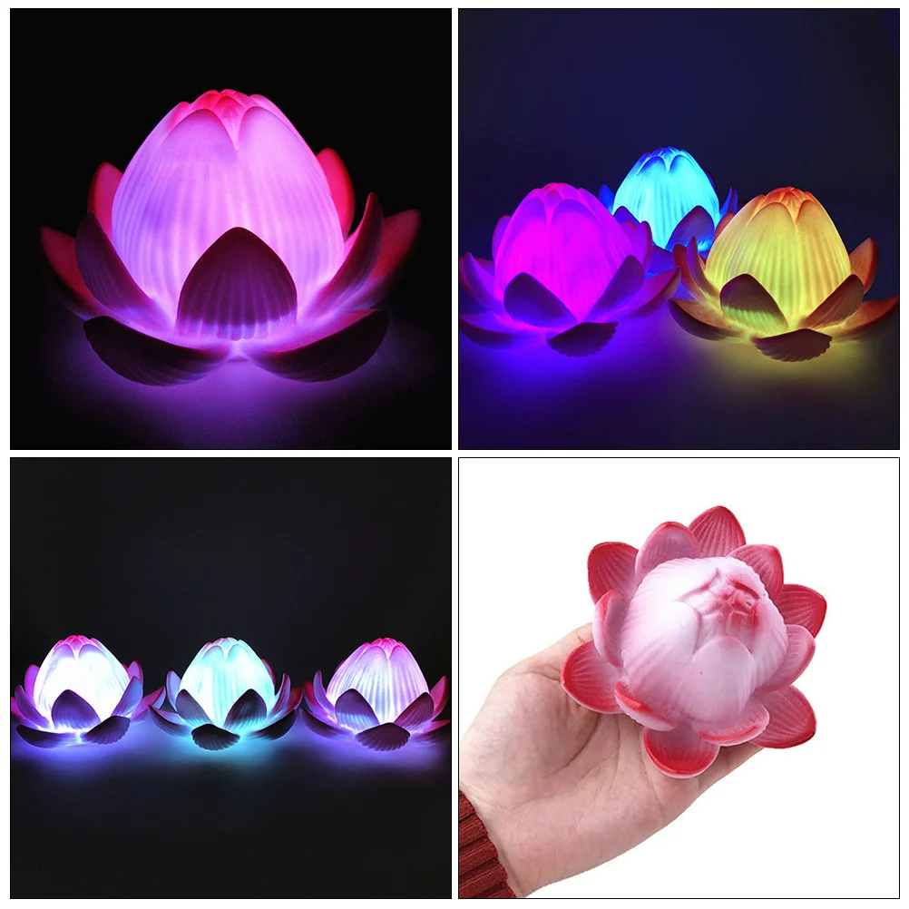 Lampa LED w kształcie lotosu, lampka stołowa, lampa Buddy, kwiatowa dekoracja ogrodowa, żywe, realistyczne, kolorowe, na imprezy, wesela.