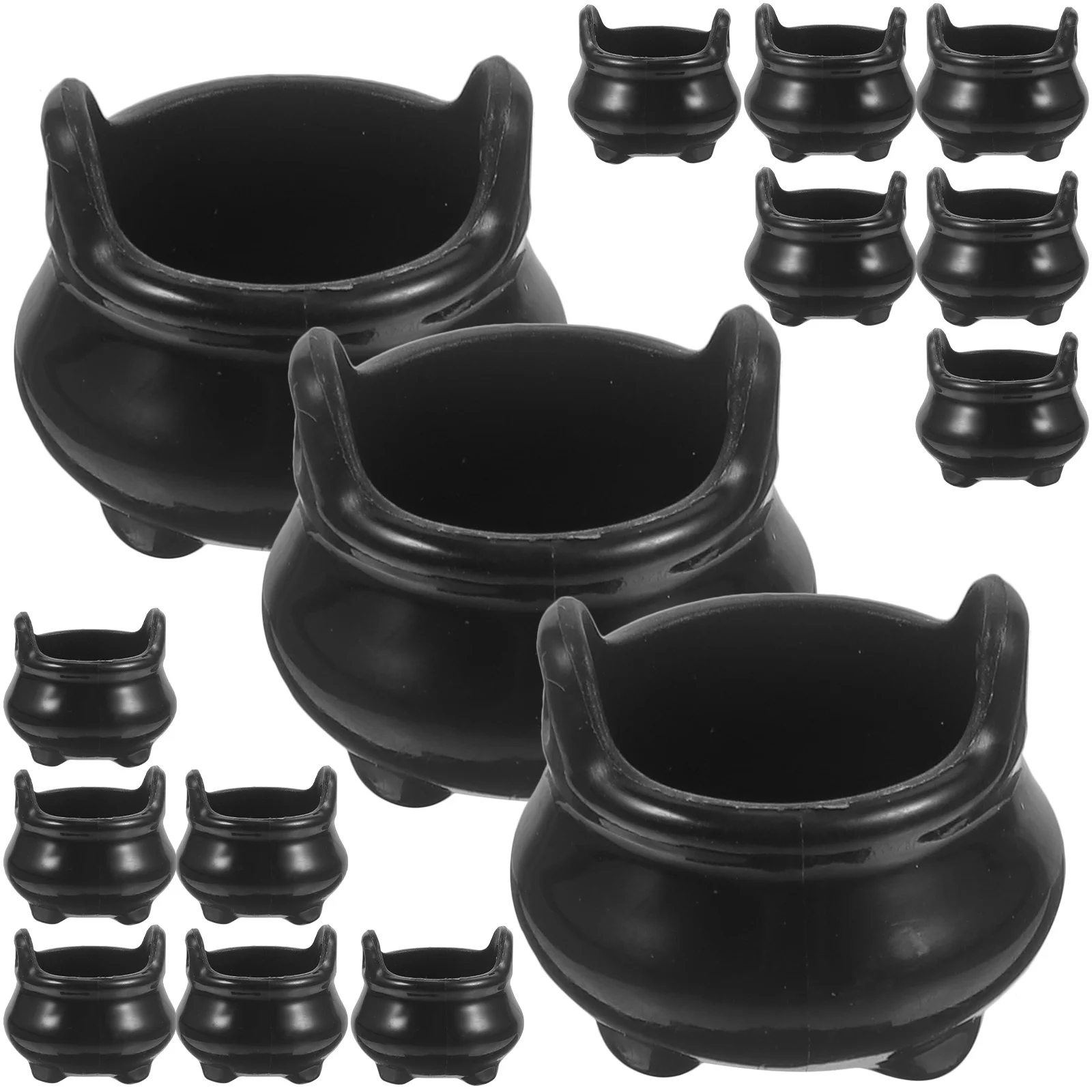 24 Pcs Micro Landscape House Decoration Cauldron Miniature Gothic Halloween Accessories Stoves Toys Craft Room