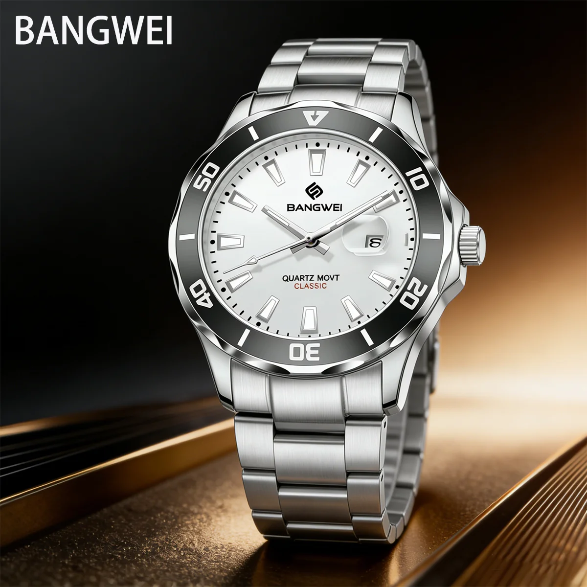 

Мужские деловые часы BANGWEI, роскошные брендовые часы, светящиеся водонепроницаемые мужские часы с календарем, мужские кварцевые наручные часы Relogio Masculino + коробка
