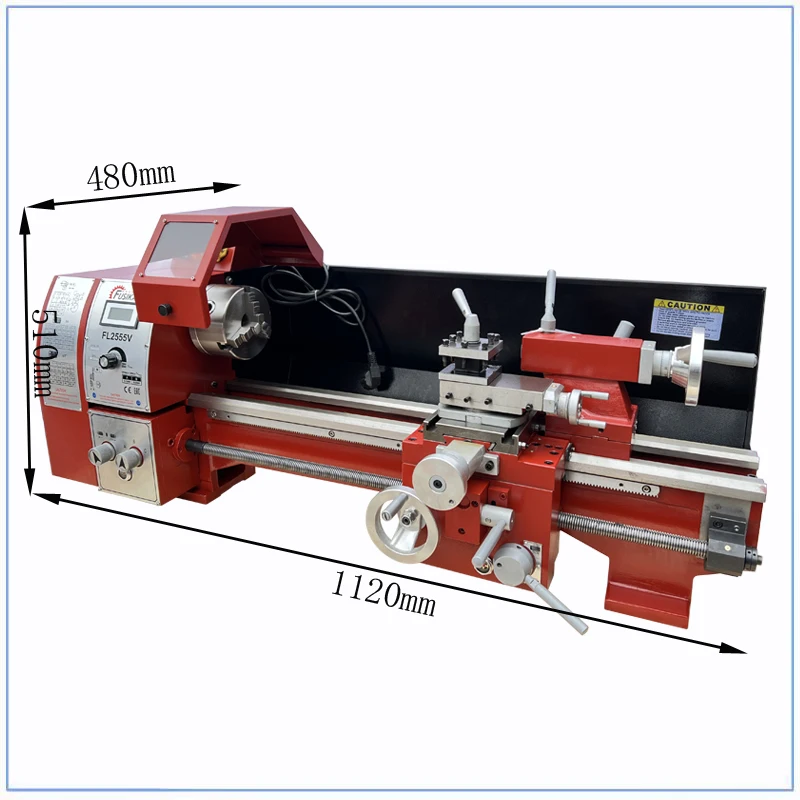 Metal Lathe1250W Mini Lathe Longitudinal and Cross Turninng with Auto Feed 550mm  FL2555V