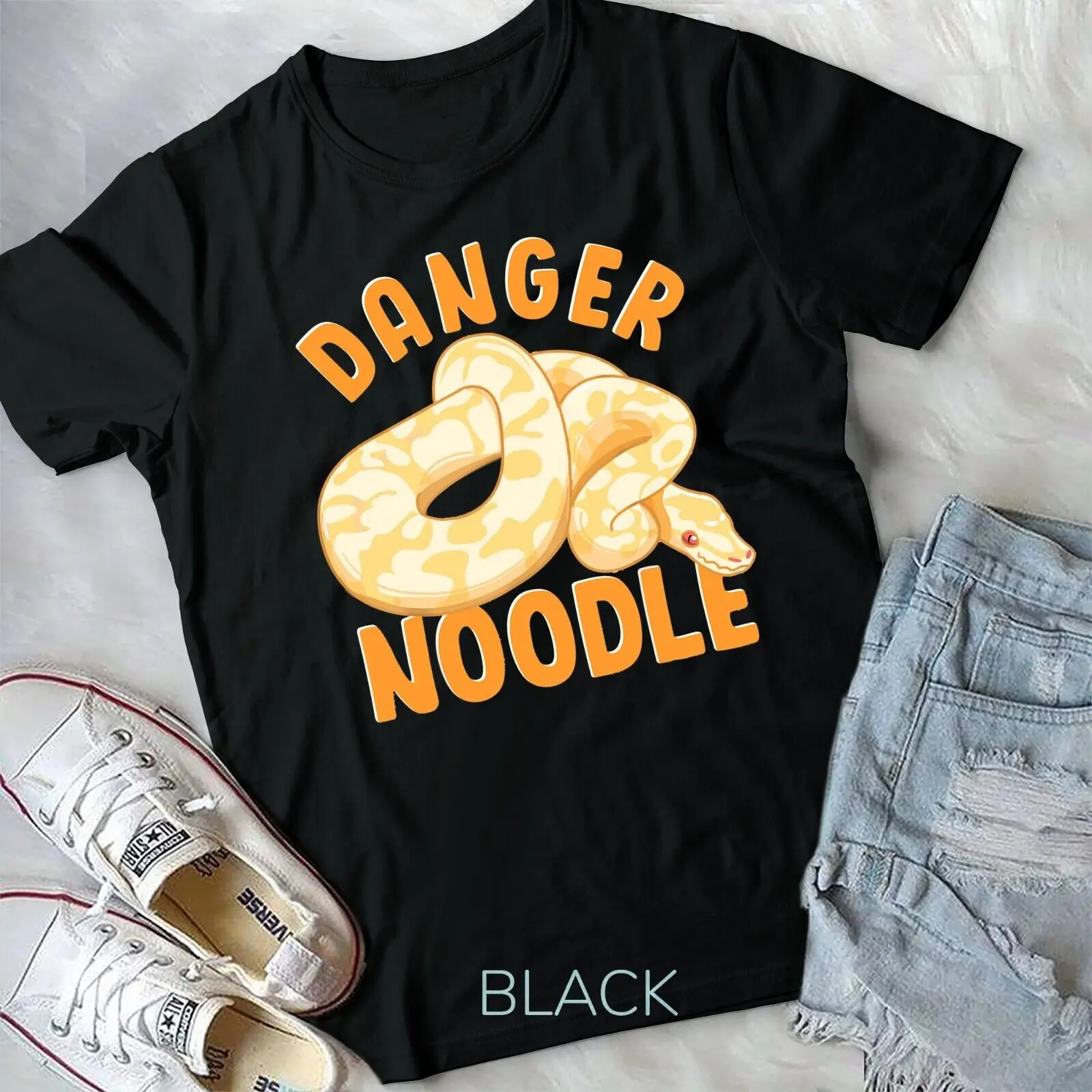 Funny Danger Noodle Snake Gift Snakes Meme Snek Ball Python Unisex T-shirt