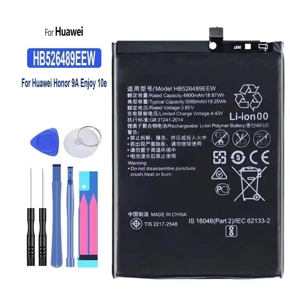

5000Mah Mobile Phone Battery For Huawei Honor 9A Changwan Enjoy 10E HB526489EEW Good Low-Temperature Performance