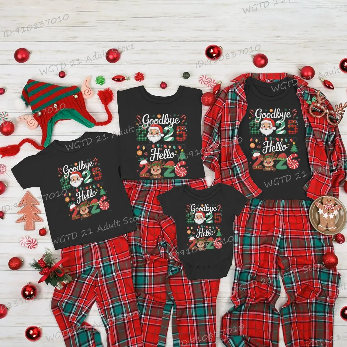 Goodbay 2025 مرحبا 2026 الأسرة مطابقة قميص أبي أمي الاطفال تي شيرتات قصيرة الاكمام القطن الطفل ارتداءها رومبير الأسرة نظرة الملابس