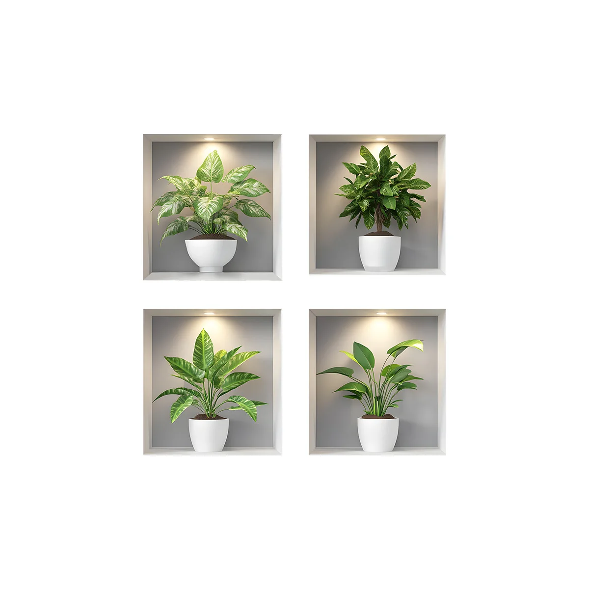 Neue kreative grüne Pflanzen Topfpflanzen modernen Stil Aufkleber Zimmer Wohnzimmer Badezimmer Schlafzimmer Wand Keramikfliesen Verschönerung – Detail 5