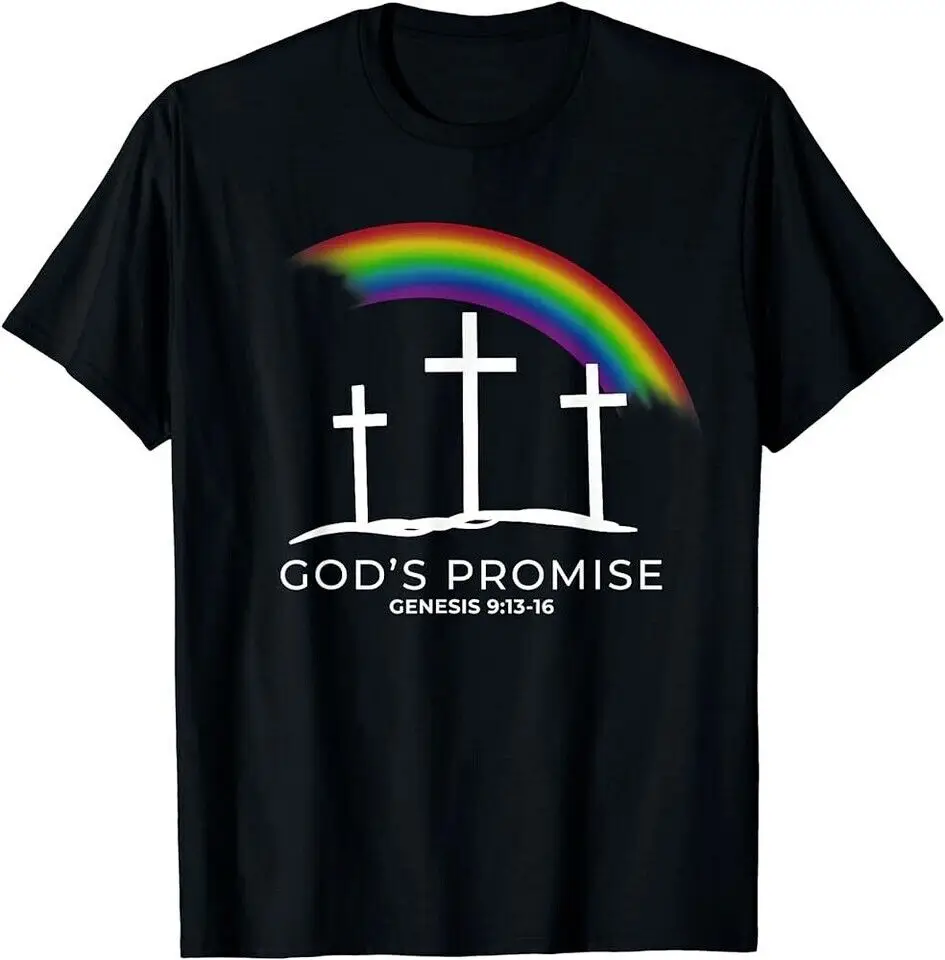 Funny Rainbow Christ Cross - Christian Quote God's Promise T-Shirt