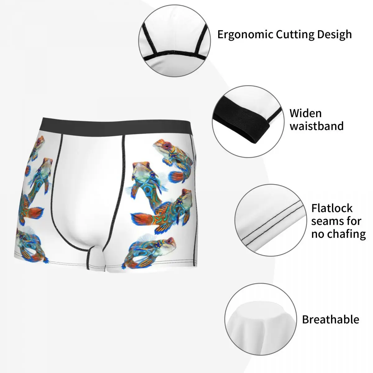 Celana Boxer pria berbagai warna motif ikan tropis, celana dalam motif 3D, hadiah ulang tahun Kualitas Terbaik sangat bersirkulasi
