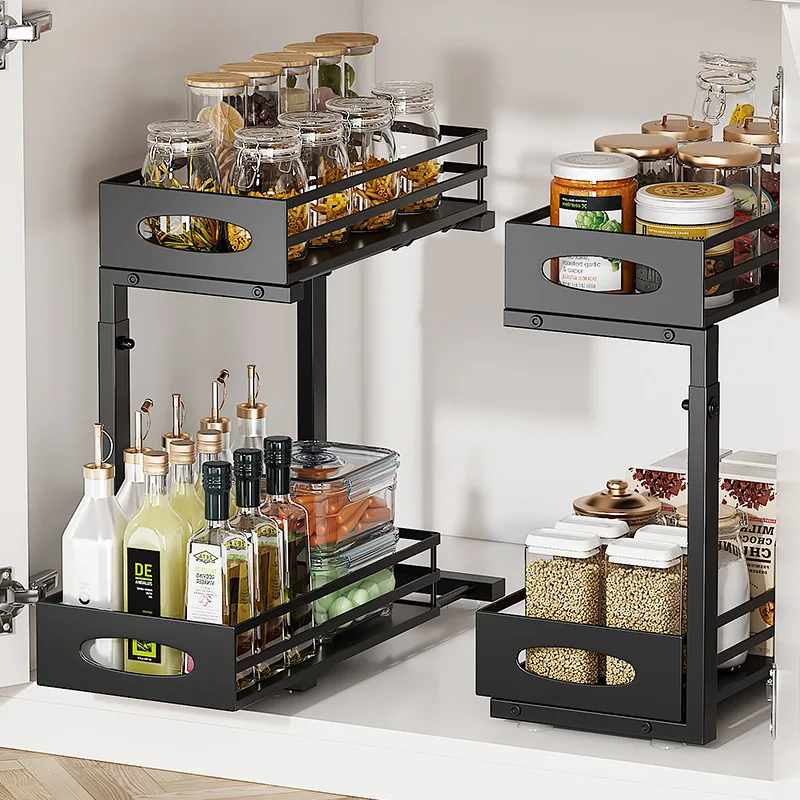 

Under Sink Organizers and Storage, 2 Tier Multi-purpose Bathroom Shelf Organizer for Kitchen Bathroom Storage