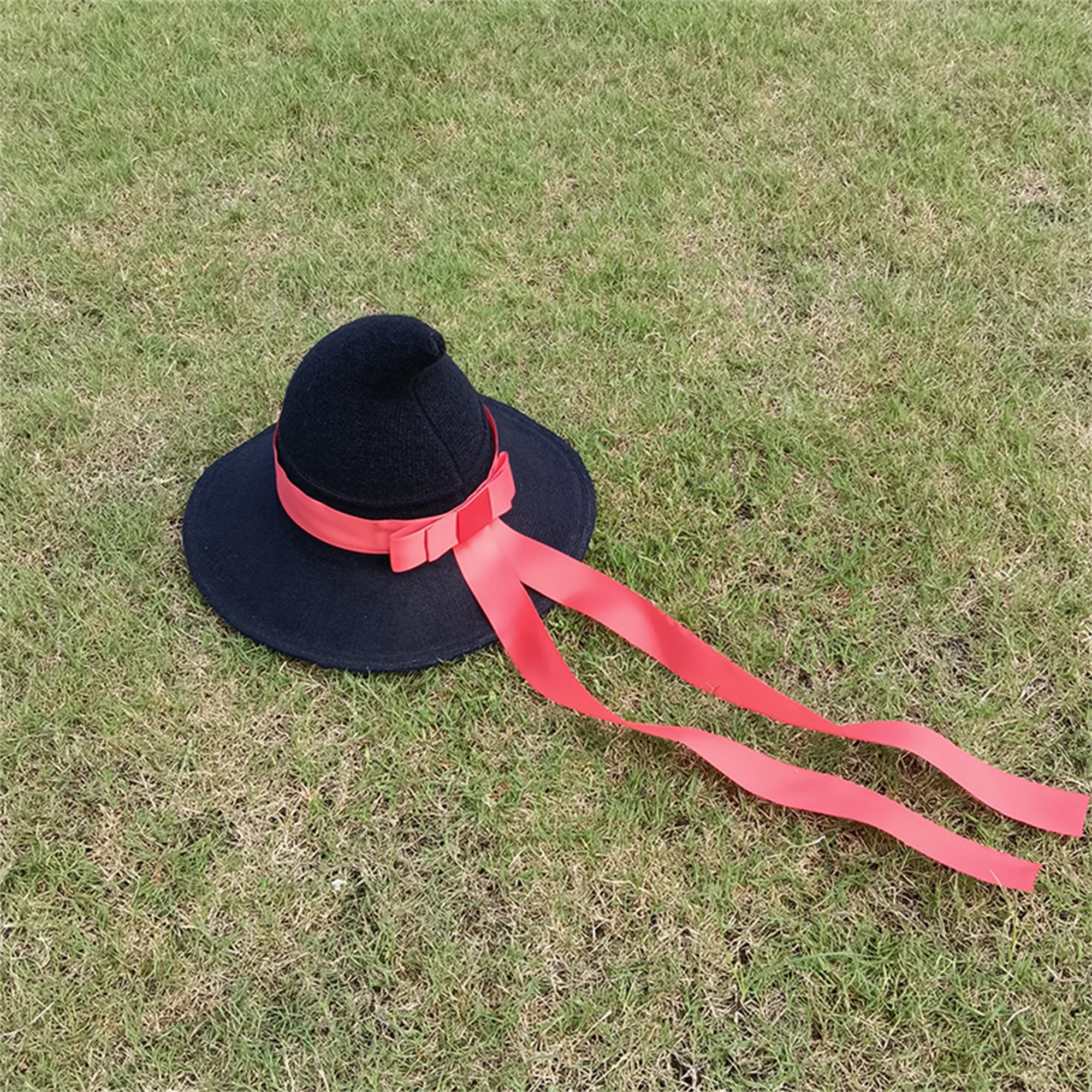 หมวกแม่มดสีดําและสีม่วงพร้อมริบบิ้นประกายสําหรับผู้หญิงฮาโลวีนเครื่องแต่งกาย Party Dress Up อุปกรณ์เสริมและคอสเพลย์