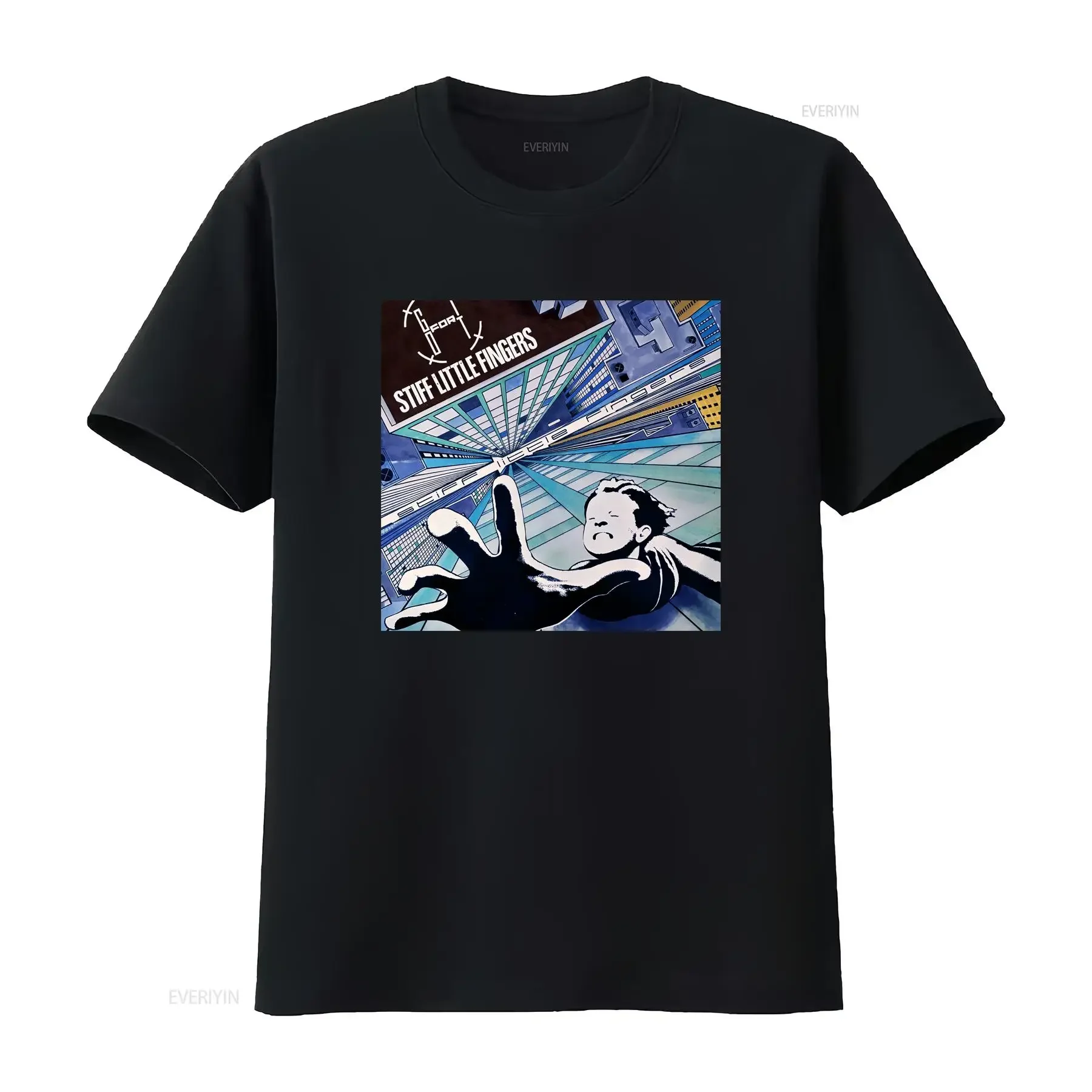 Best Seller STIFF LITTLE FINGERS Classic Mens Black T Shirt Size S 5XL vintage Washed Casual Stretched homme Breathable