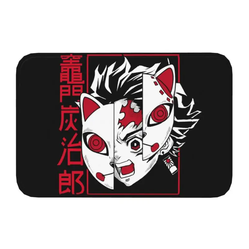 Demon Slayer Kimetsu No Yaiba Front Door Mat Anti-Slip Absorbent Kamado Tanjirou Doormat Floor Bathroom Entrance Rug Carpet