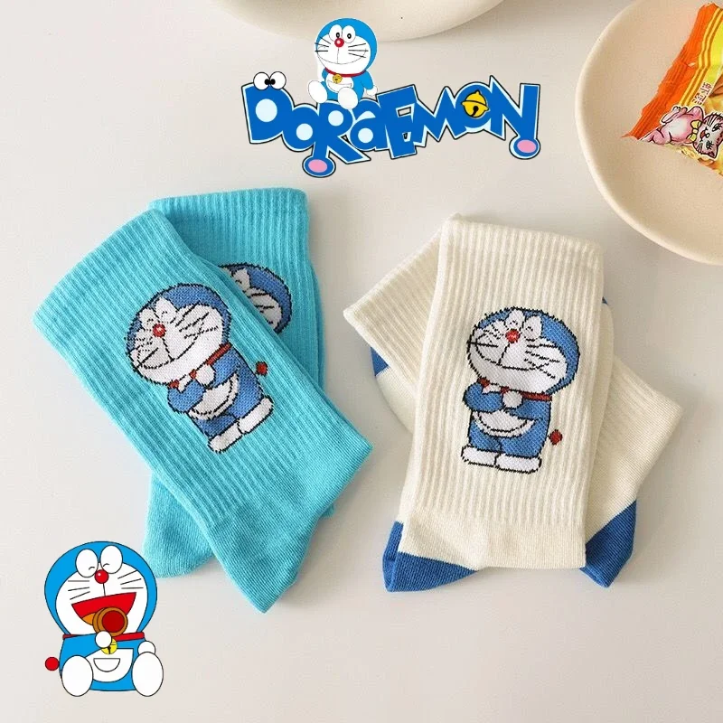 

Doraemon периферийные повседневные носки с героями мультфильмов, длинные носки с кавайным принтом, аниме, повседневные модные дышащие хлопковые чулки, подарок