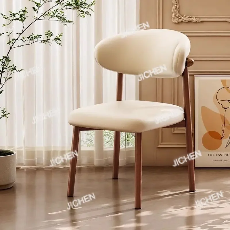 

ZQ Modern Dining Chair Home Light Luxury Restaurant Chair Curved Backrest Soft Bag Dining Chair Nordic Dining Room Furniture