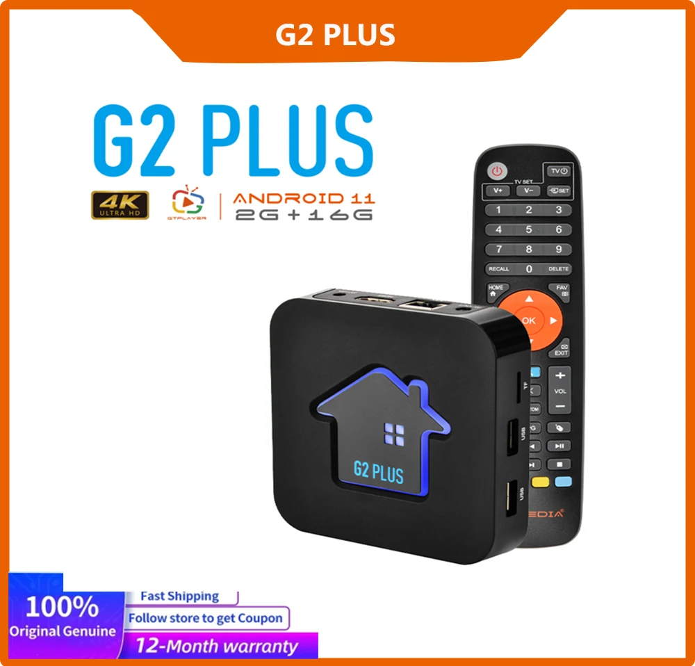 

ТВ-приставка GTMEDIA G2 PLUS, Android 11, 4K, netflix, четырехъядерный AmlogicS905W2, 2 ГБ + 16 ГБ, 2,4 ГГц, Wi-Fi, медиаплеер, система GTplayer