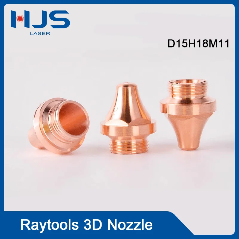 HJS 10Pcs/Lot 3D Nozzle Single Layer/Double Layer D15H18M11 Caliber 1.0-5.0mm For Raytools BM06K 3D BS20K Fiber Laser Head