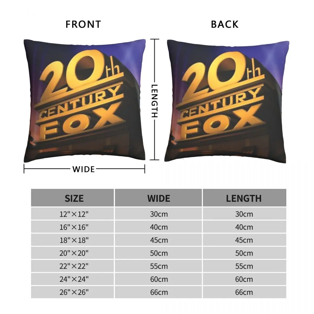 20 Century Fox Square Pillowcase Polyester Linen Velvet Creative Zip Decor Home Cushion Case