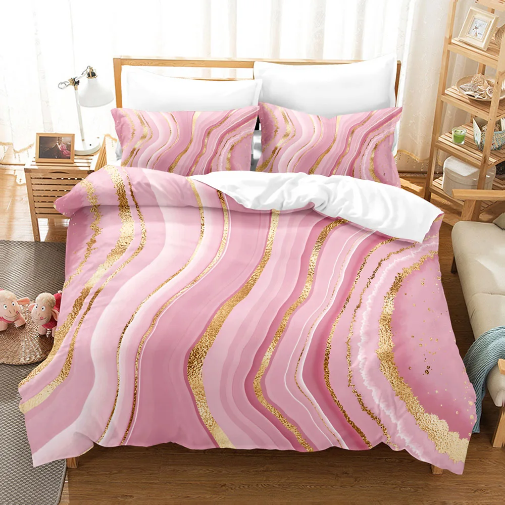 طقم سرير رخامي تركواز أنيق من الألياف الدقيقة والنعناع الأسود والذهبي اللامع طقم أزياء فاخرة وحديثة مفردة مزدوجة بالحجم الكامل