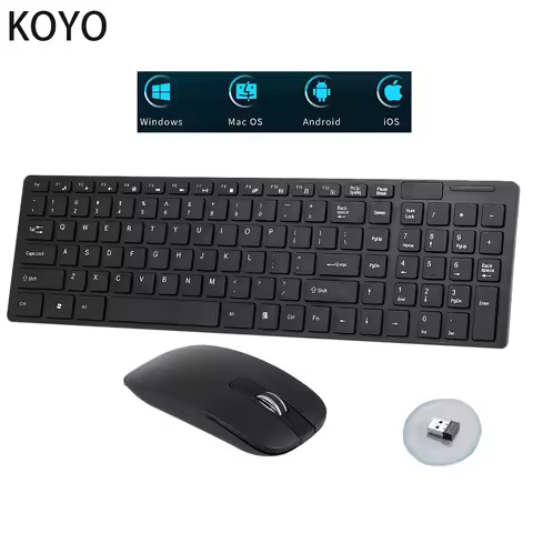Spanish/Hebrew/Russian/Korean New 2.4G Wireless Keyboard and Mouse set For Laptop iPad PC Desktop For Android IOS Windows