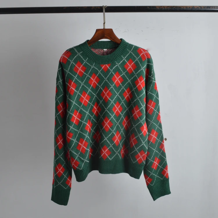 

Женский круглый вязаный свитер, мягкий ретро-вышивка, декоративный, элитный, осенне-зимний, Новое поступление, модный