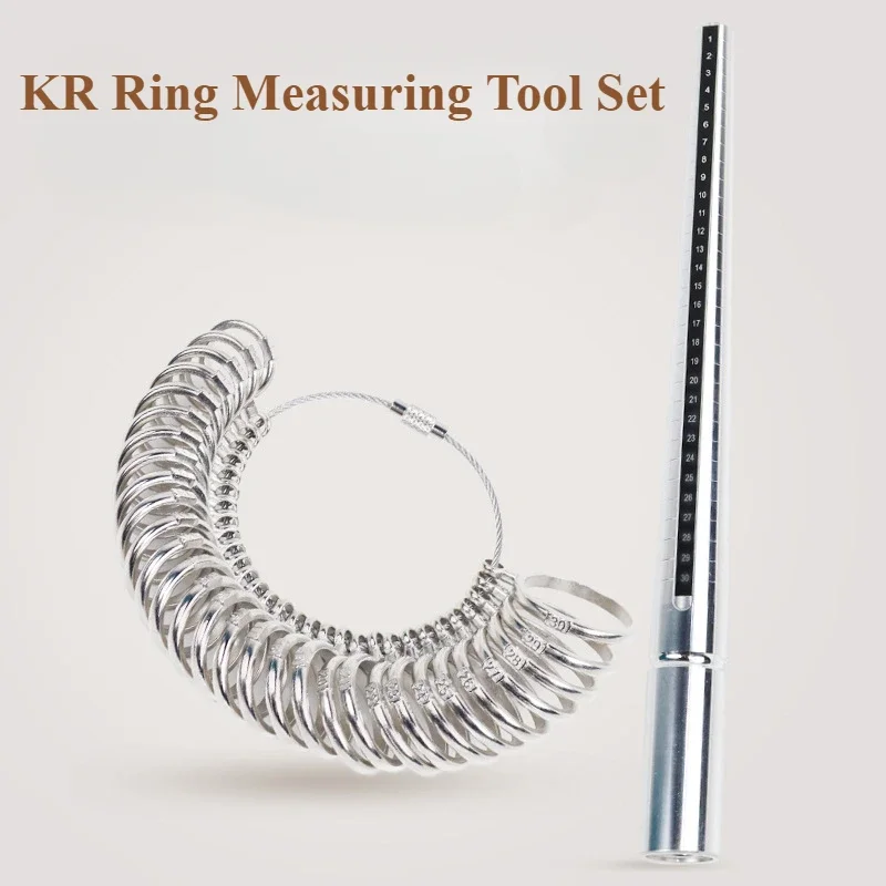 KR/JP/BR  Ring Sizer Kit - Finger Size Measuring Tool with Ring Stick & Size Chart