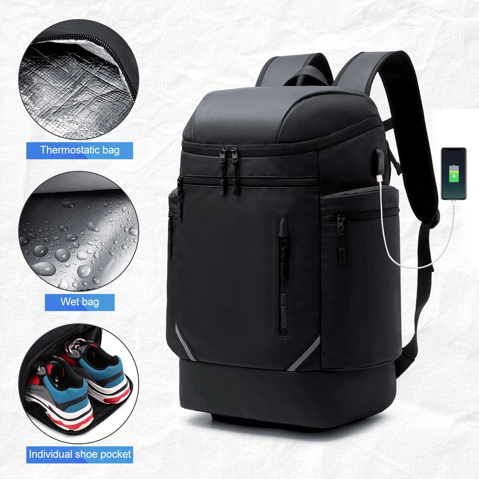 Men\'s Extra Large Travel Backpack for Short Day Trip Outdoor Exercise Bag Waterproof Laptop Backpack Vacuum Compression Backpack