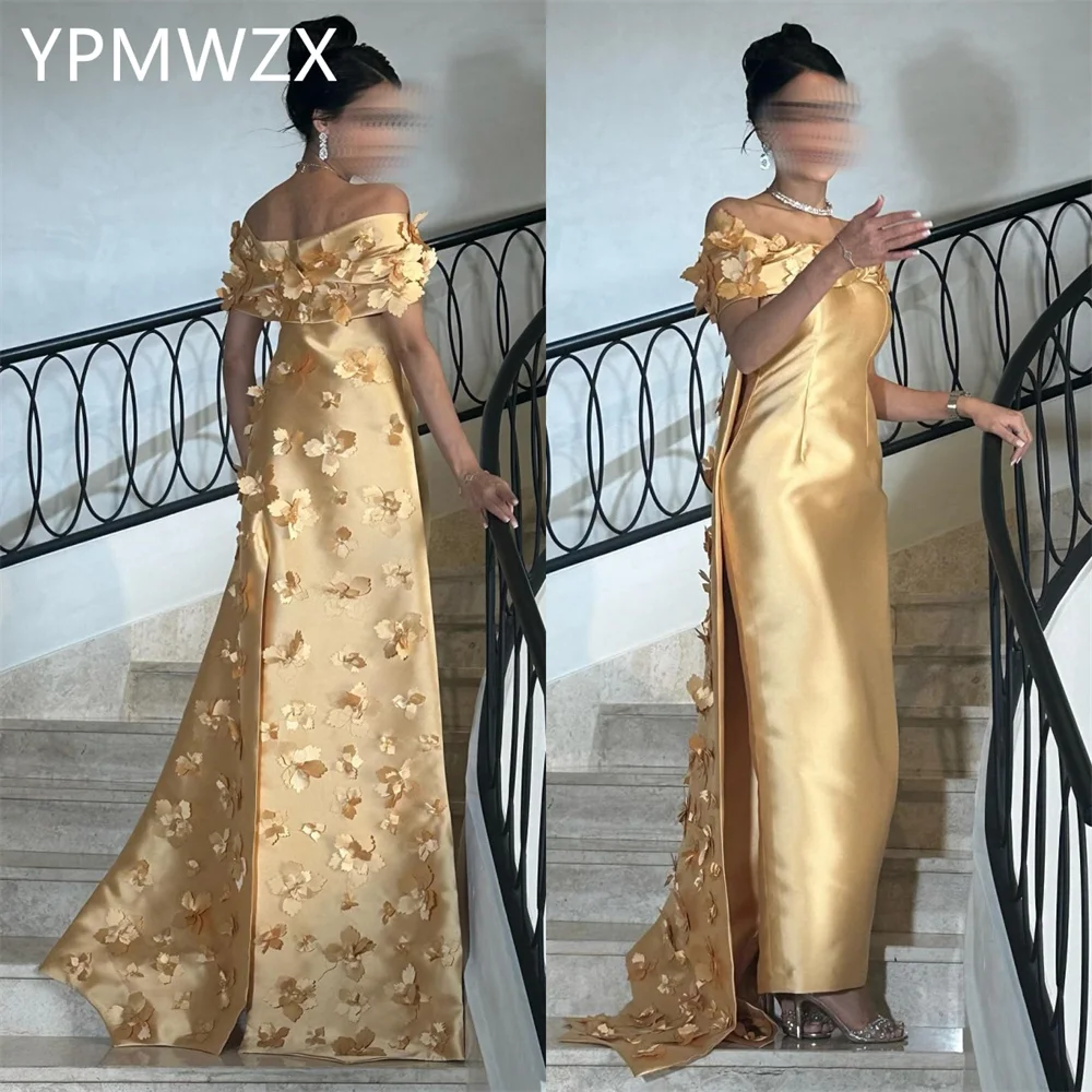 

Customized Prom Gown Evening Women YPMWZX Off-the-shoulder Column Floor Length Skirts Stole Bespoke Occasion Dresses Formal Dre